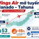 Wings Air mở tuyến Manado - Tahuna từ tháng 5/2026, bổ sung kết nối nội địa mới tại Bắc Sulawesi trong nhóm 53 đường bay được Indonesia ghi nhận đầu năm 2026.