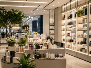 Không gian cửa hàng mỹ phẩm và chăm sóc sức khỏe hiện đại, gợi mô hình LOOKS độc lập của TOPS tại Thái Lan.