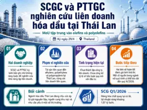 SCGC và PTTGC ký MoU nghiên cứu khả năng lập liên doanh hóa dầu tại Thái Lan, tập trung vào olefins và polyolefins.