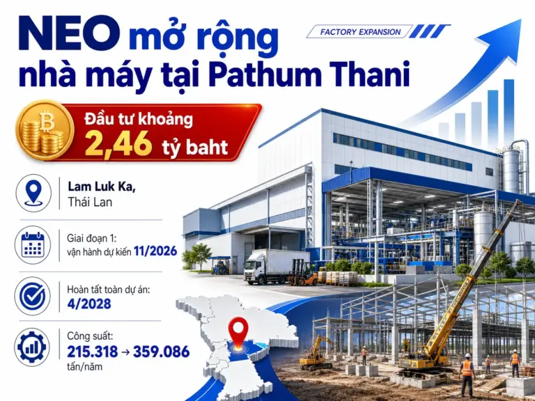 NEO mở rộng nhà máy tại Pathum Thani, tăng công suất hàng tiêu dùng tại Thái Lan.