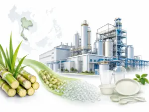 Nhà máy PLA mới tại Thái Lan đưa mía đường vào chuỗi sản xuất nhựa sinh học, từ nguyên liệu nông nghiệp đến hạt polymer và sản phẩm tiêu dùng.