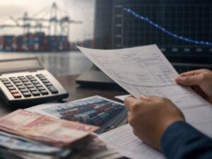 Lãi suất cao hơn làm chi phí nhập hàng hiện rõ trong từng ngày container chờ thanh toán. Ảnh minh họa tin tức.