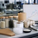 Kệ vật liệu sản xuất và biểu đồ giá mờ trong văn phòng nhà máy. Ảnh minh họa tin tức.