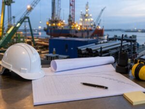 Bãi chuẩn bị thiết bị dầu khí gợi lại chi phí nhà thầu trước ngày khởi công. Ảnh minh họa tin tức.