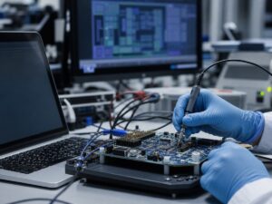 Phòng thử nghiệm bán dẫn gợi lại chi phí nhân lực kỹ thuật trong thiết kế chip. Ảnh minh họa tin tức.