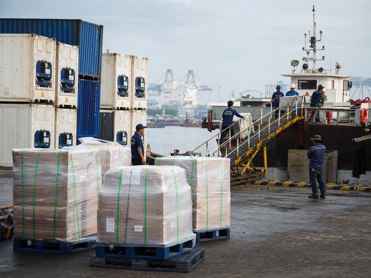 Tuyến logistics khu vực phụ thuộc vào lịch tàu, kho lạnh và thủ tục ổn định. Ảnh minh họa tin tức.