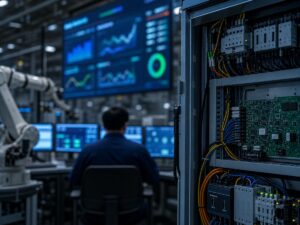 Thiết bị điều khiển và dữ liệu nhà máy gợi lại chi phí số hóa trong chuỗi sản xuất. Ảnh minh họa tin tức.