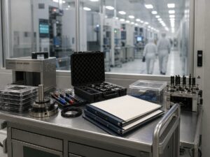 Thiết bị AI công nghiệp và hồ sơ mở rộng thị trường trên bàn kỹ thuật. Ảnh minh họa tin tức.