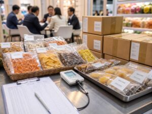 Mẫu thực phẩm đóng gói trong bối cảnh kiểm tra nguồn hàng khu vực. Ảnh minh họa tin tức.