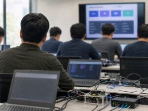 Không gian đào tạo số gợi lại chi phí học và dữ liệu khi doanh nghiệp nhỏ dùng AI. Ảnh minh họa tin tức.