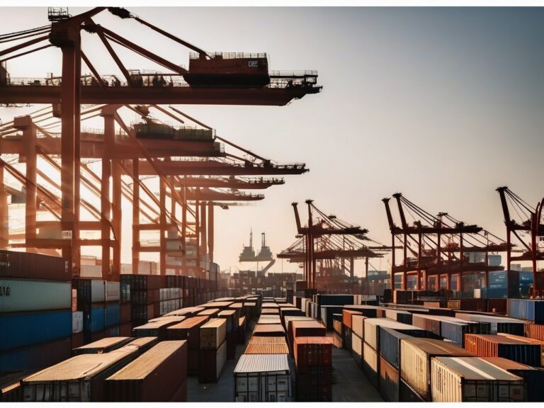 Cảng container và khu công nghiệp minh họa chuỗi cung ứng Trung Quốc+1 tại Đông Nam Á