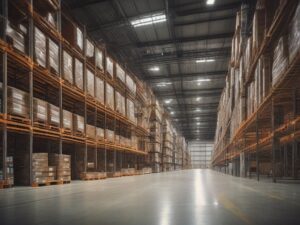 Ảnh minh họa cho bài Section 301 Malaysia: bến container ban ngày với cần cẩu giàn và các dãy container xếp chồng, không có người, không có cờ, không có chữ đọc được