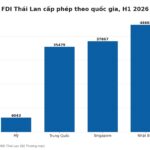 Biểu đồ Thailand FDI theo quốc gia đầu tư, nửa đầu năm 2026