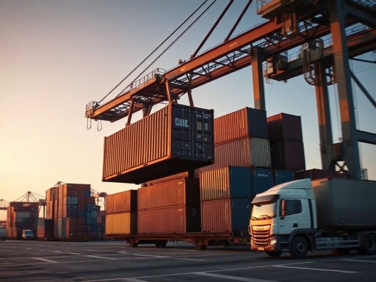 Cảng container nhộn nhịp tại Thái Lan, nền kinh tế GDP quý II, với cần cẩu xếp hàng, góc máy phóng sự, không có chữ đọc được và không có khuôn mặt