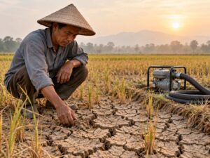 El Niño Indonesia: mùa mưa có thể muộn đến đầu 2027, Trung Java và Yogyakarta 131 ngày không mưa Ảnh: Minh họa do AI tạo