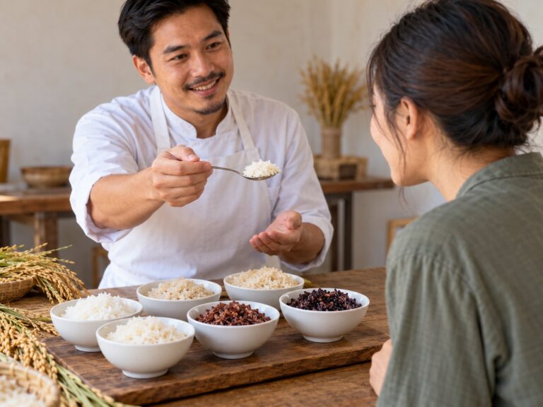Gạo thủ công Thái Lan: 466 nhóm sản xuất ra mắt khi xuất khẩu 9 tháng giảm 19,26% về lượng Ảnh: Minh họa do AI tạo